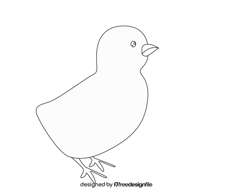 Cartoon chicks black and white clipart