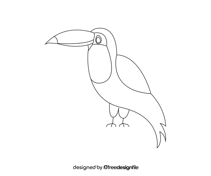 Cartoon pelican bird black and white clipart