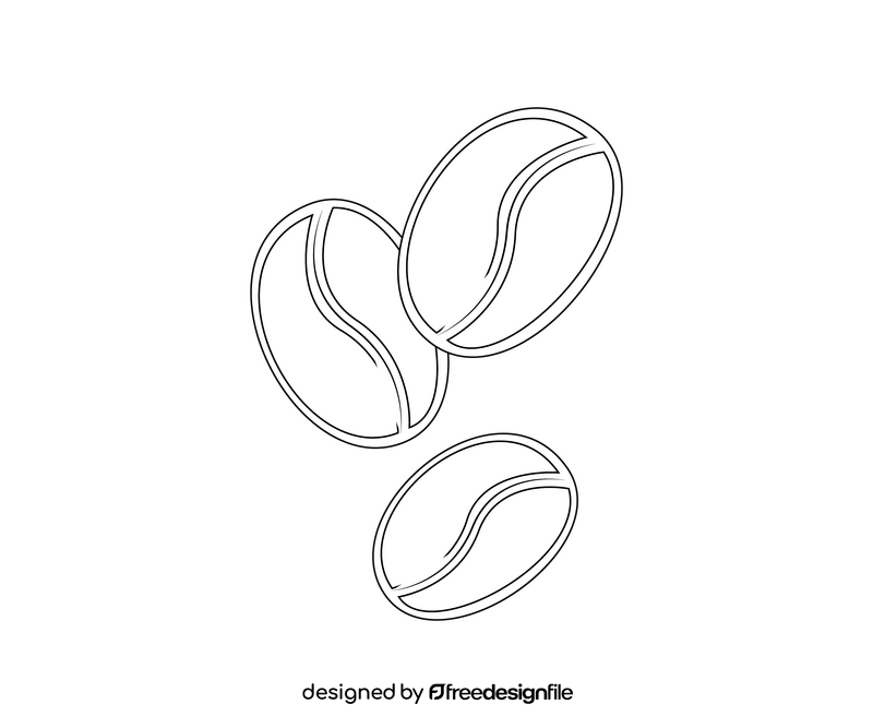 Brazilian coffee beans black and white clipart