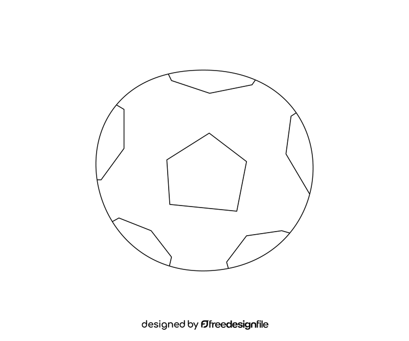 Cartoon soccer ball black and white clipart