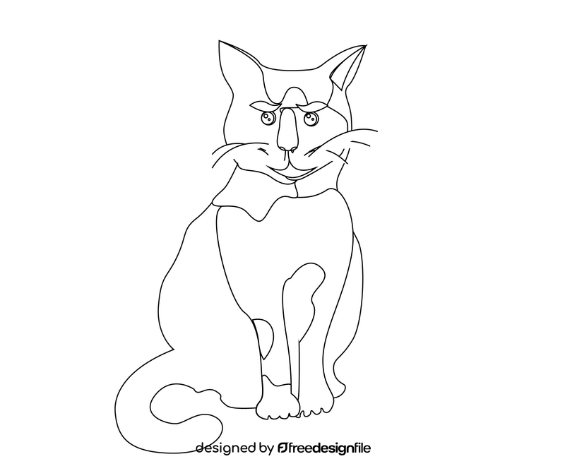 Free cat black and white clipart