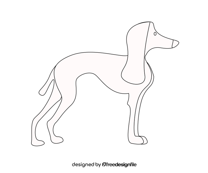 Cartoon dog black and white clipart