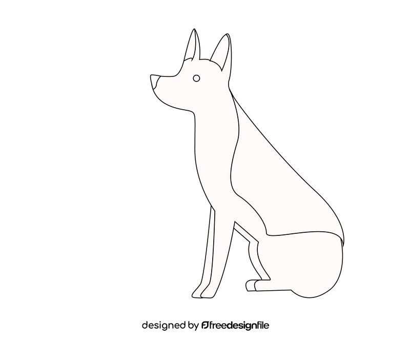 Dog illustration black and white clipart