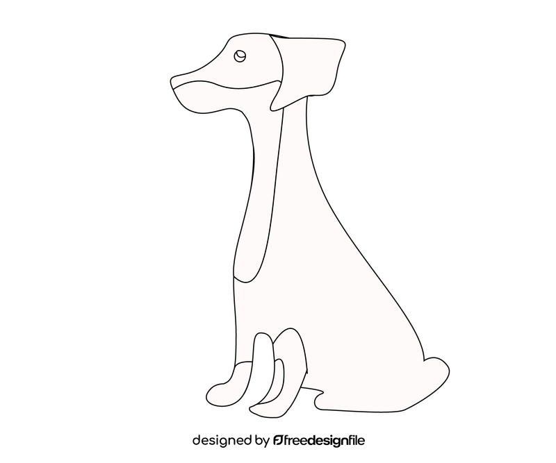 Terrier dog black and white clipart