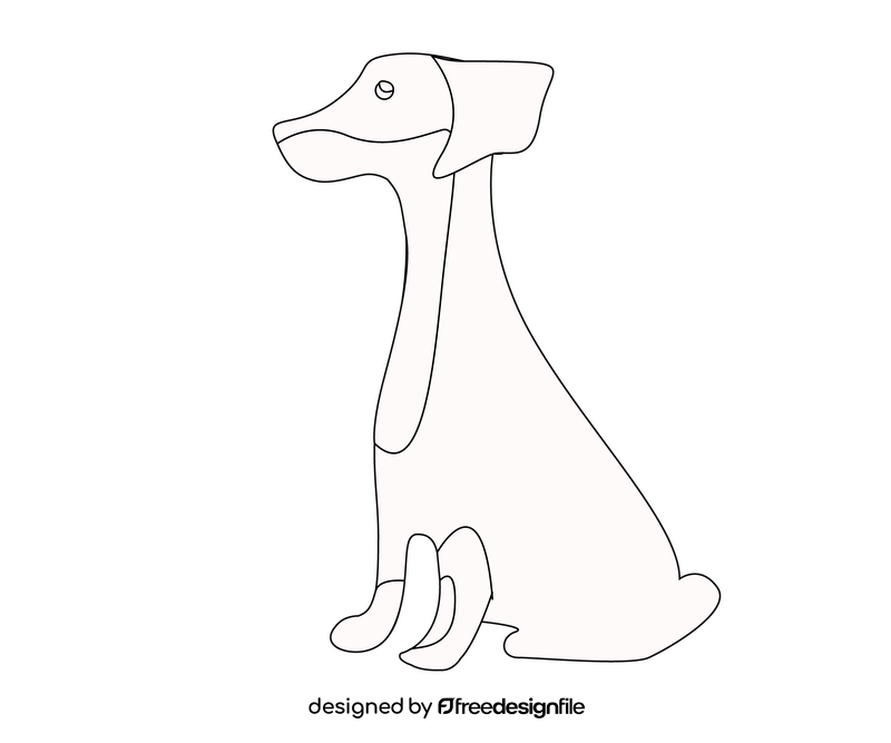 Terrier dog black and white clipart