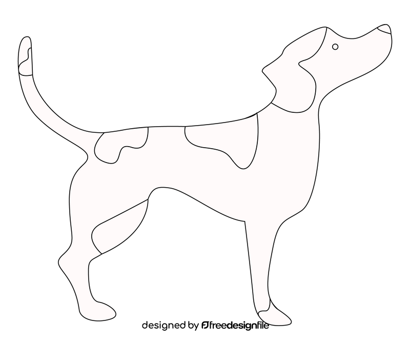 Cute dog black and white clipart