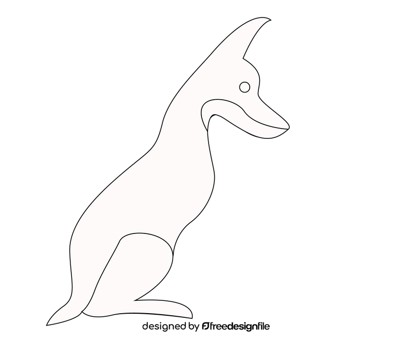 Dog drawing black and white clipart