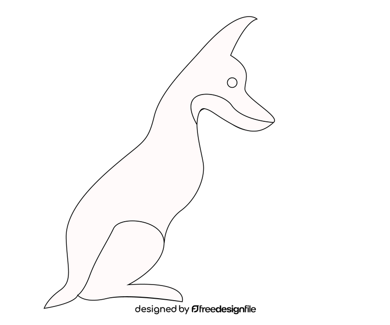 Dog drawing black and white clipart