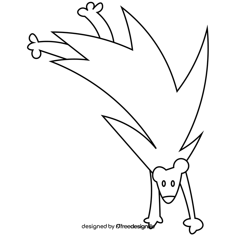 Porcupine cartoon black and white clipart