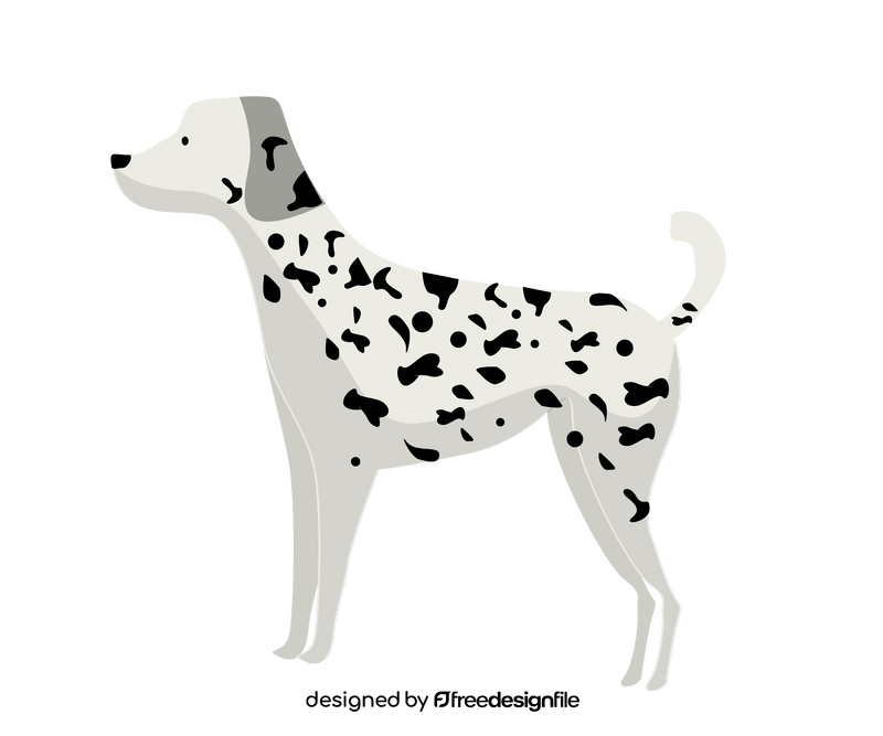Dalmatian dog, white dog with black spots clipart
