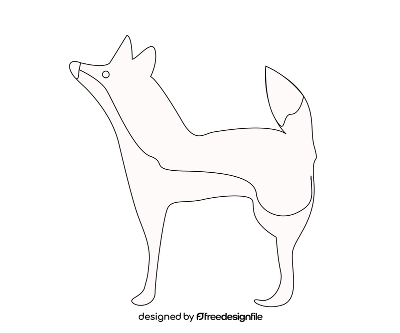 Dog black and white clipart