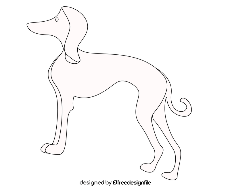Dog free black and white clipart