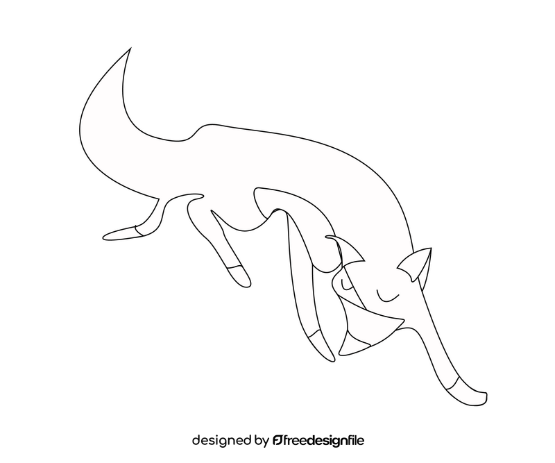 Free fox black and white clipart