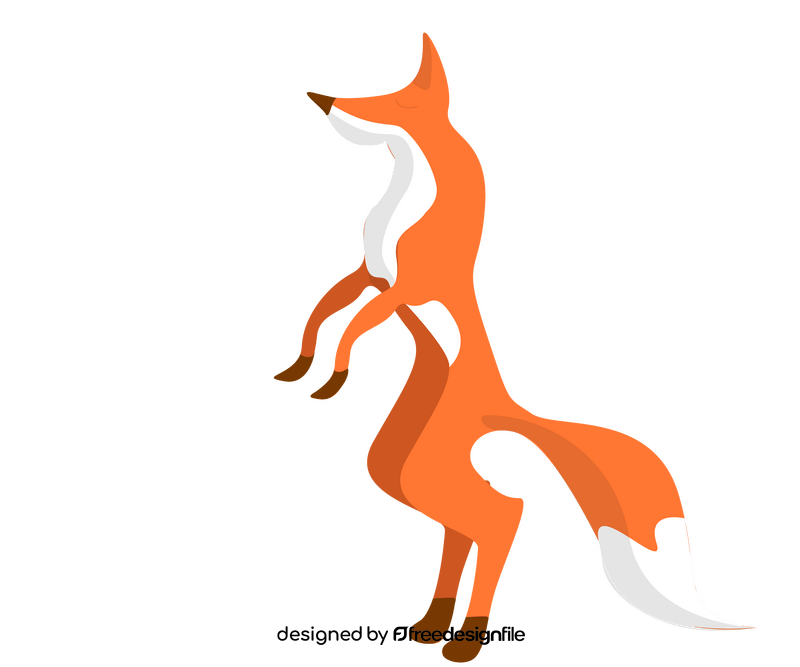 Fox standing on two legs clipart