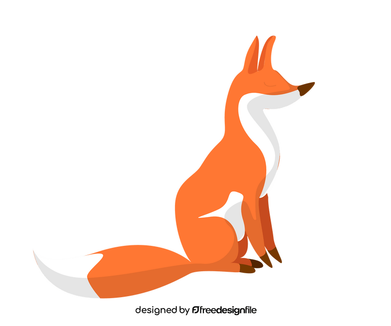 Cartoon fox sitting clipart