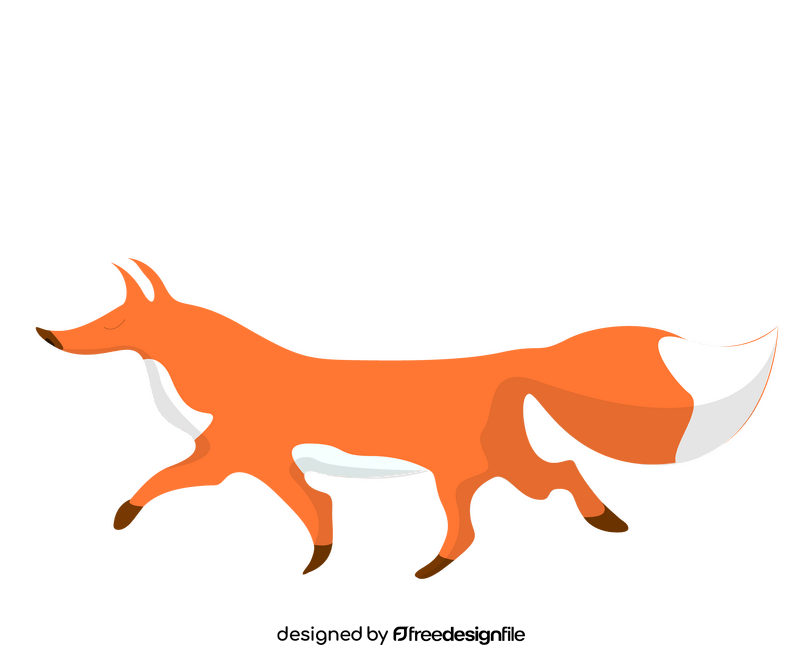 Cartoon fox walking clipart