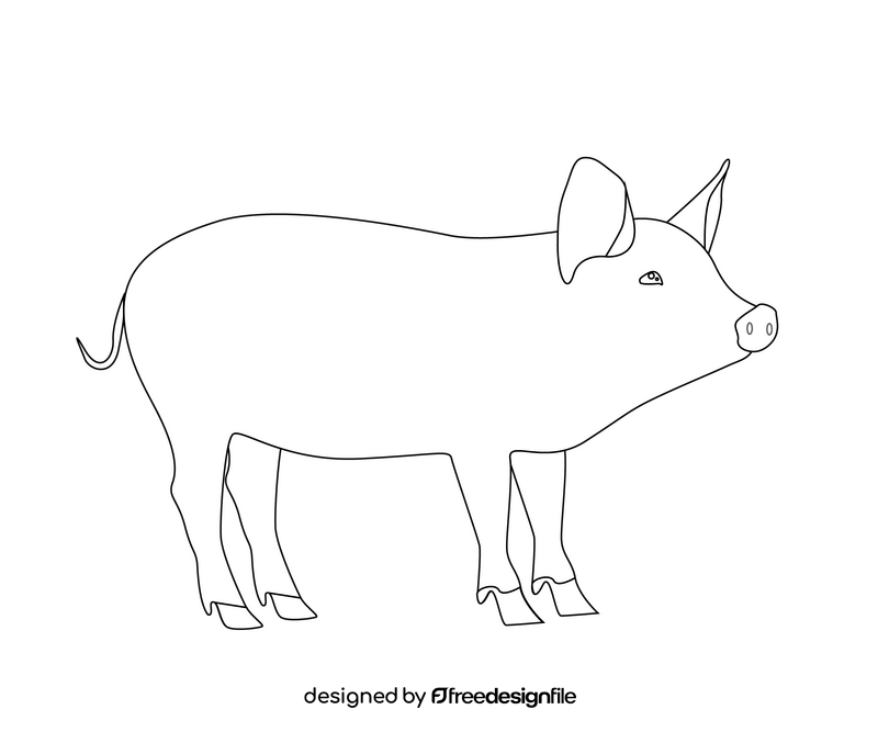 Free pig black and white clipart