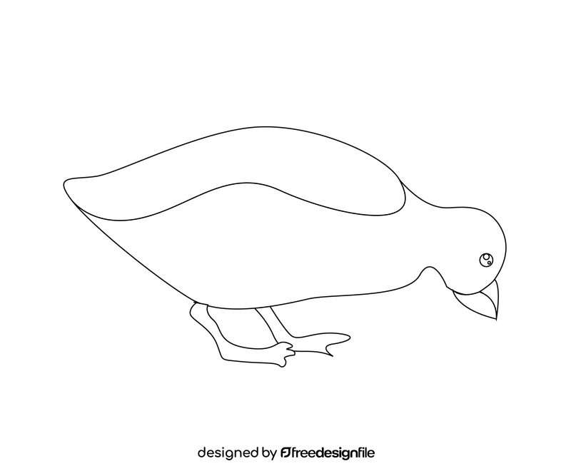 Baby duck illustration black and white clipart