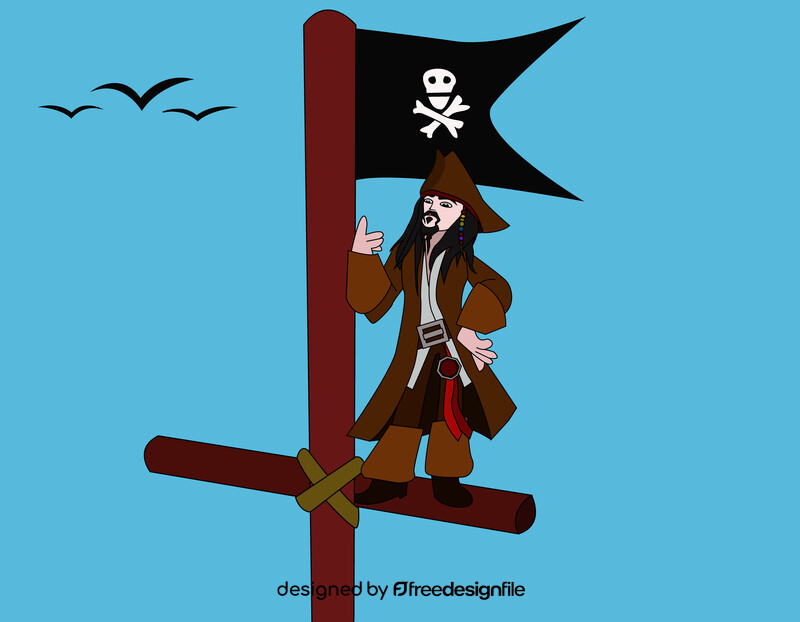 Cartoon Jack Sparrow drawing vector