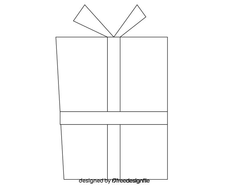 Christmas present free black and white clipart