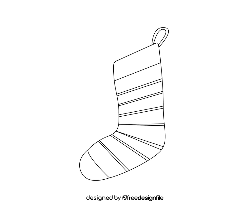 Christmas socks illustration black and white clipart