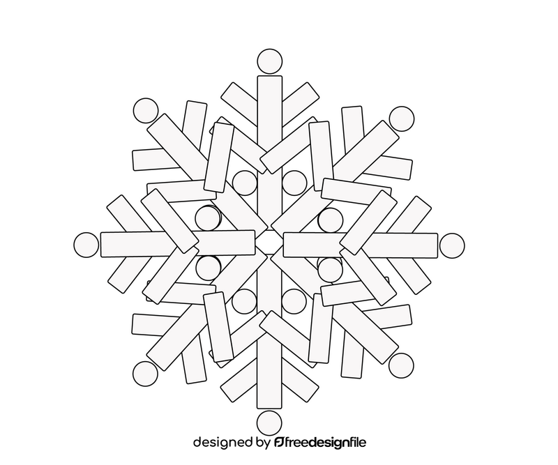 Snowflake illustration black and white clipart