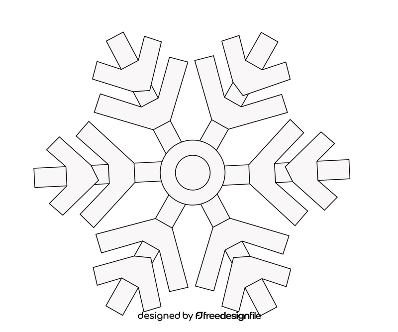Snowflake black and white clipart