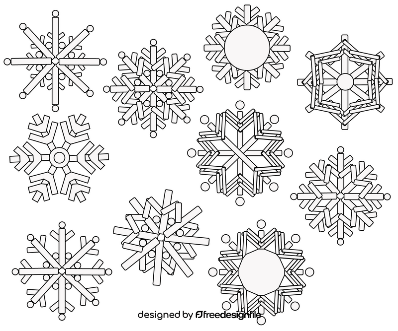 Snowflakes black and white vector free download