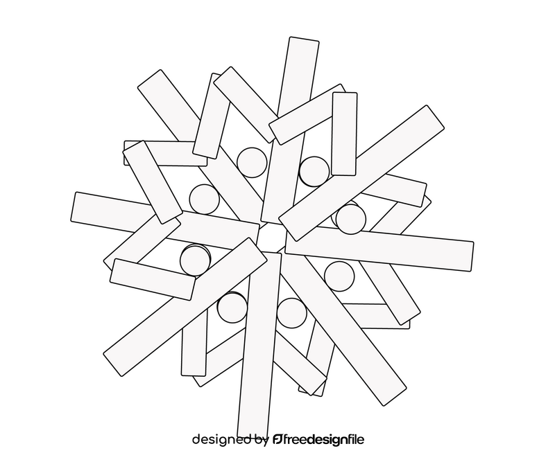 Snowflake black and white clipart