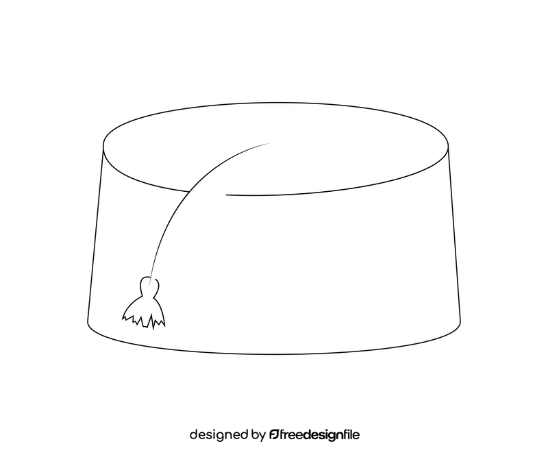 Turkish hat illustration black and white clipart