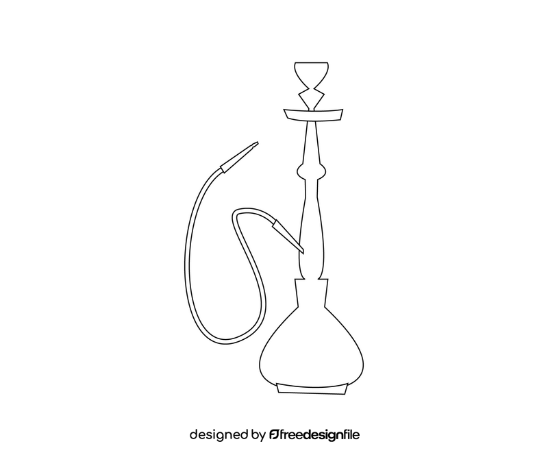 Turkish hookah free black and white clipart