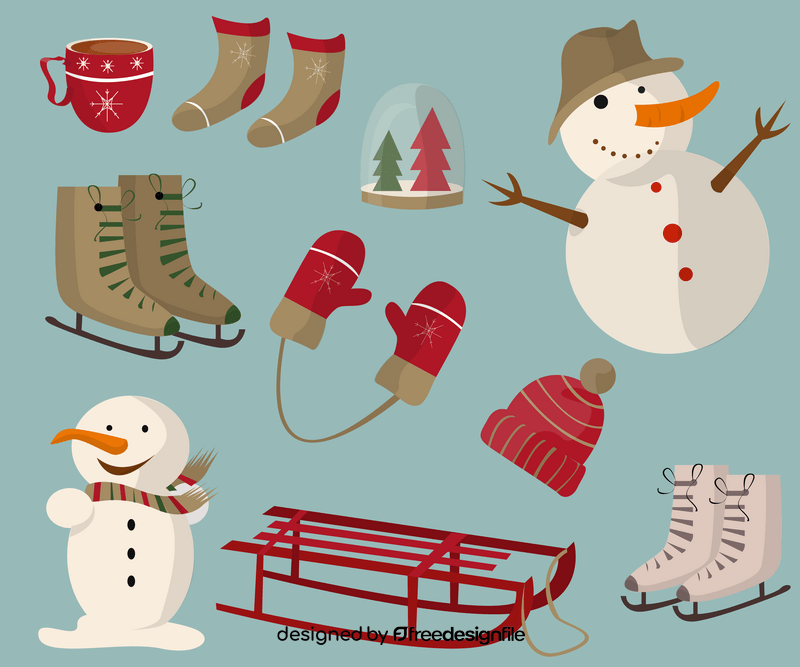 Winter items vector