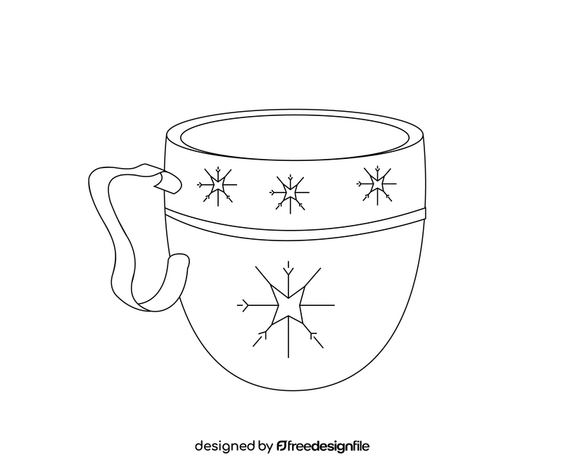 Winter mug black and white clipart