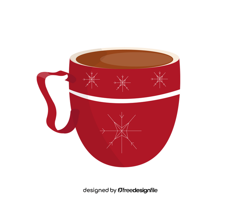 Winter red mug clipart