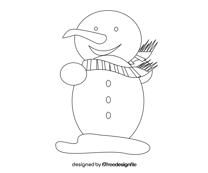 Snowman black and white clipart