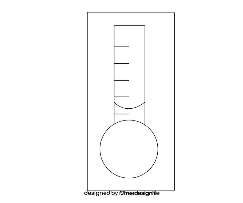 Room thermometer black and white clipart