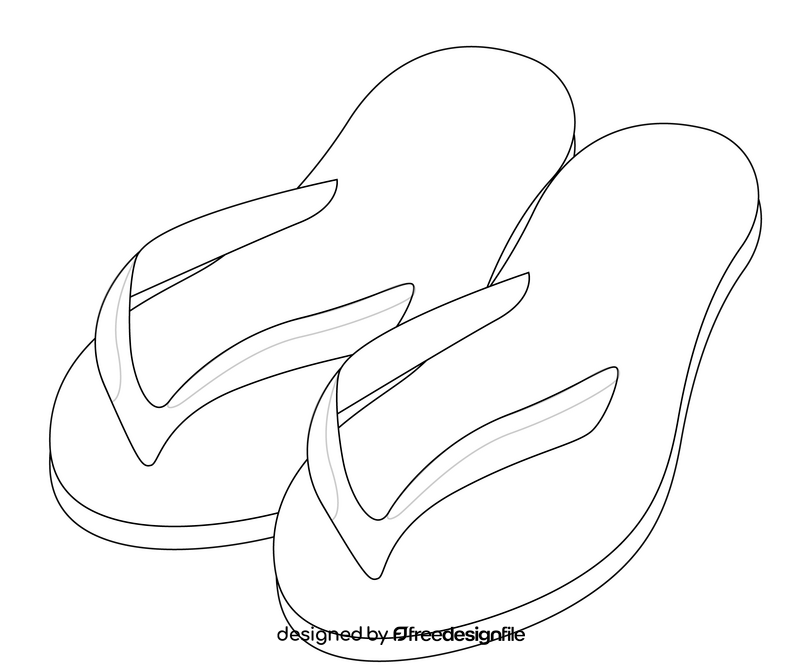 Bath flip flops black and white clipart free download