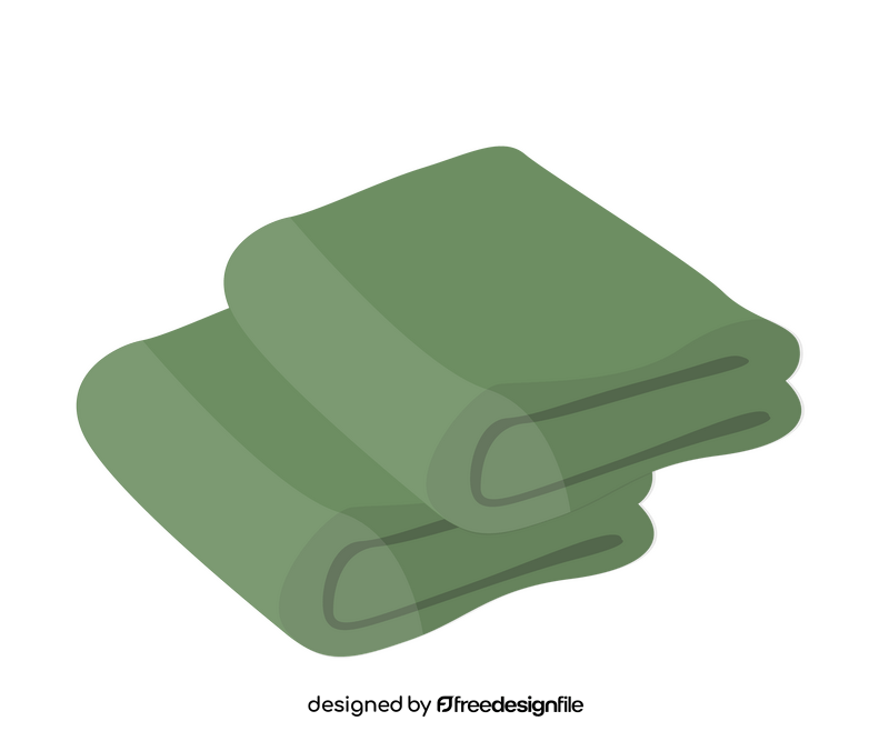 Green towel cartoon clipart