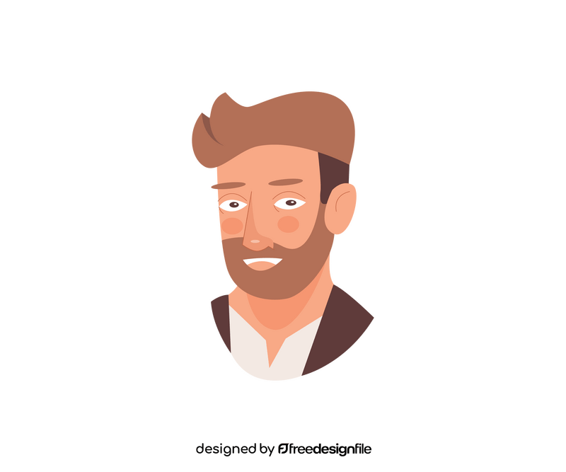 Cartoon business man portrait with beard clipart