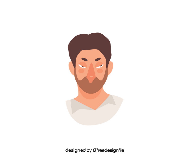 Mysterious man with beard drawing clipart