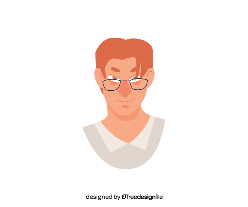Redhead cartoon man with glasses clipart