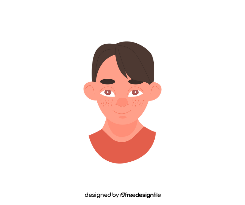 Cute boy with bangs drawing clipart