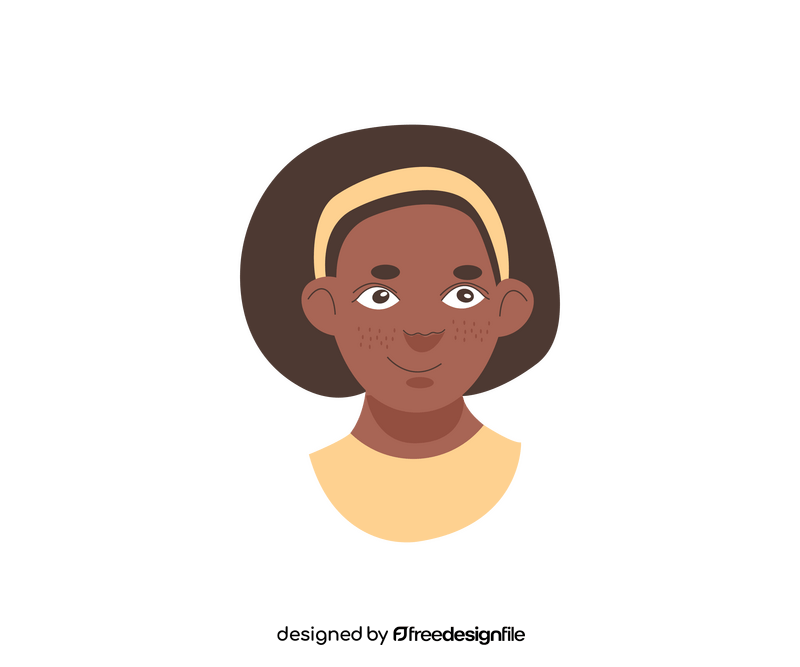 Cute black girl portrait clipart