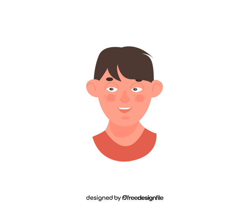 Cartoon boy with freckles clipart