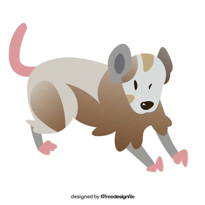 Possum playful clipart