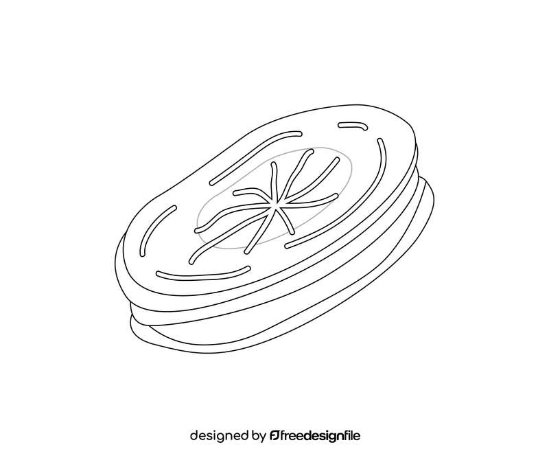 Sandwich cookie black and white clipart