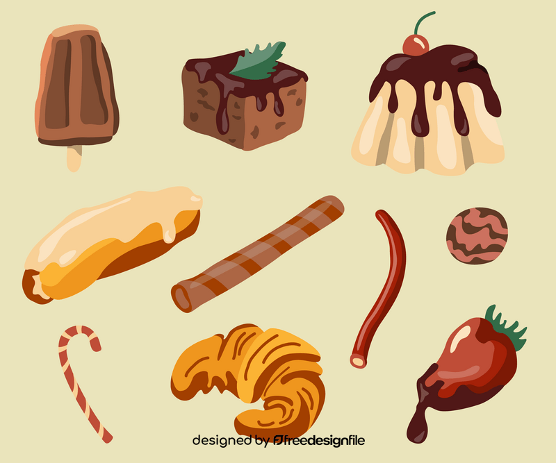 Desserts, cakes vector