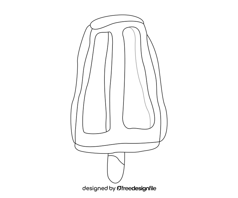 Chocolate ice cream black and white clipart