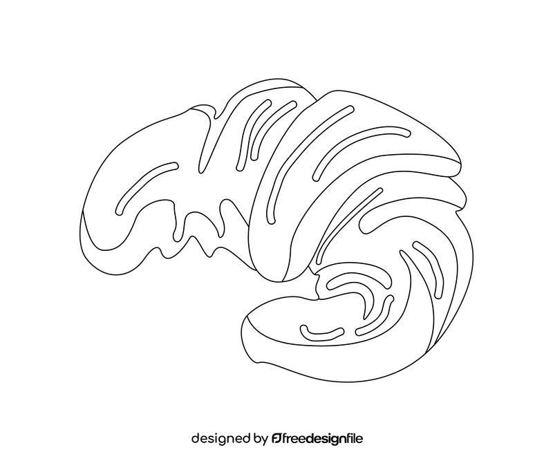 Croissant black and white clipart