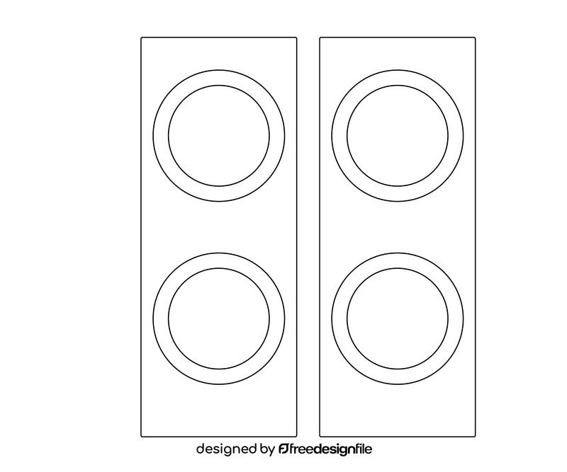 Sound column speakers black and white clipart